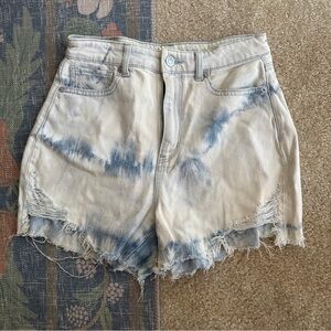 American Eagle Outfitters Blue and White Denim Mom Shorts